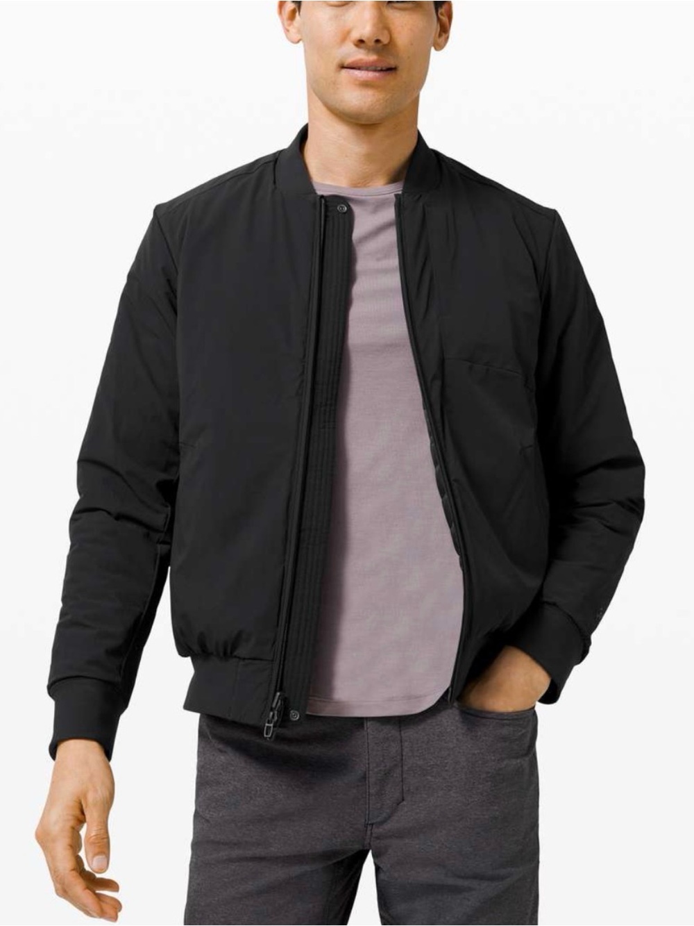 Lululemon Switch Over Reversible Bomber Jacket Sz XL Black Puffer